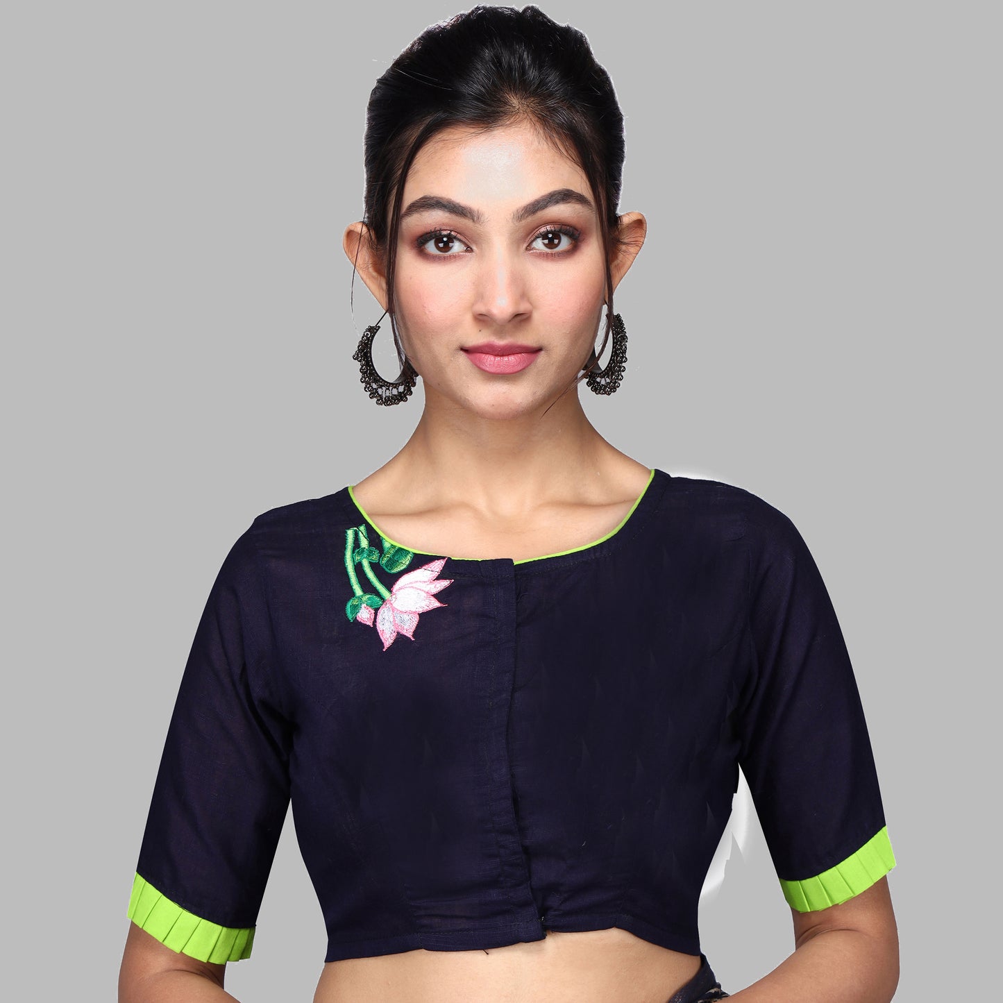 EMBROIDERY DESIGN COTTON BLOUSES FOR WOMEN