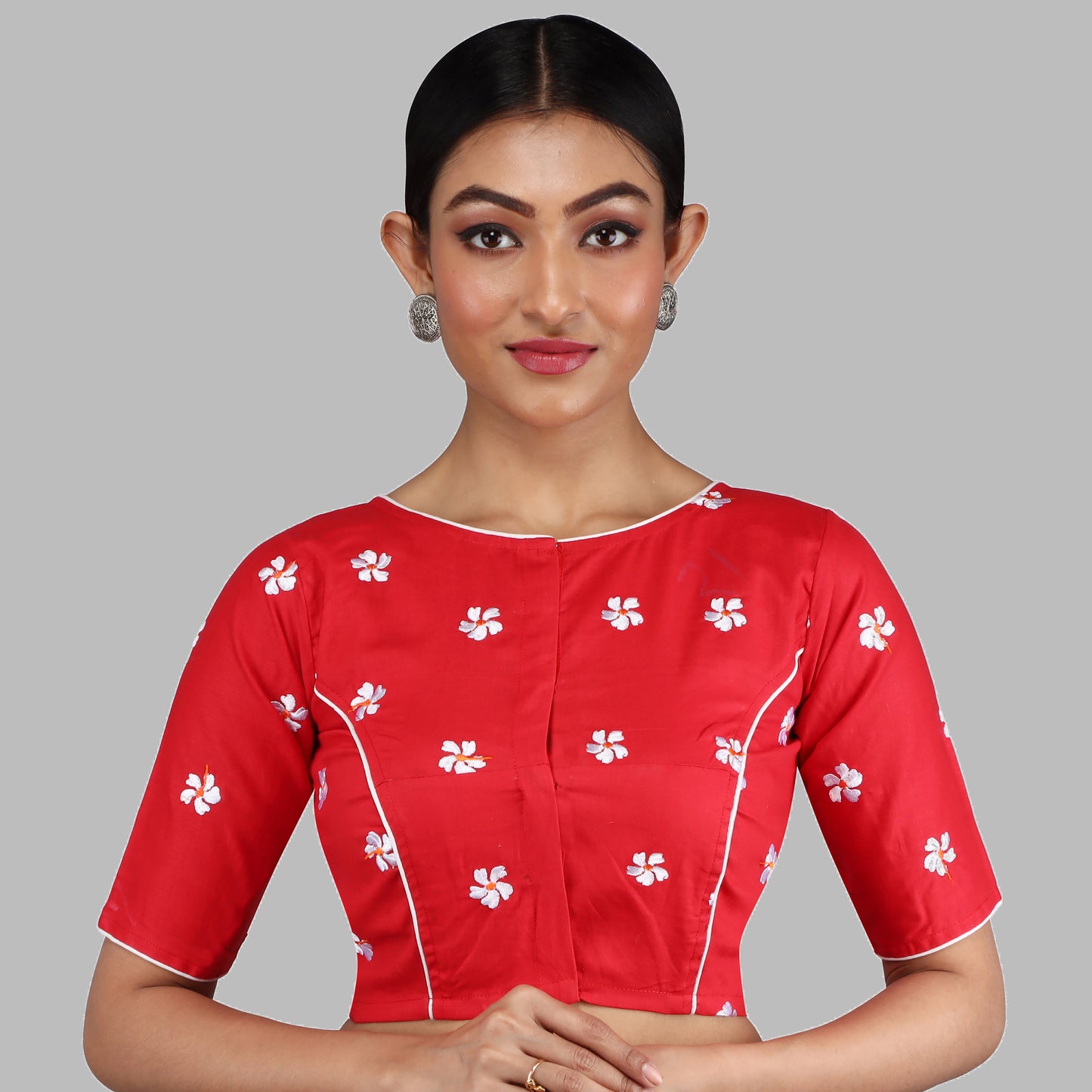 EMBROIDERY DESIGN COTTON BLOUSES FOR WOMEN