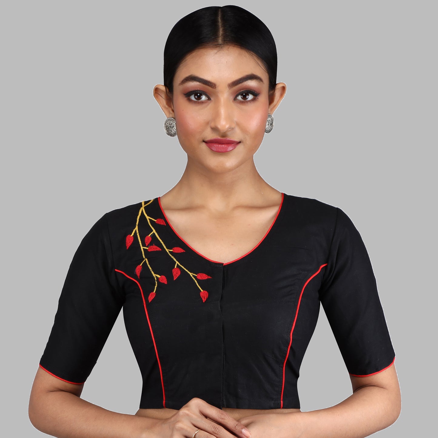 EMBROIDERY DESIGN COTTON BLOUSES FOR WOMEN