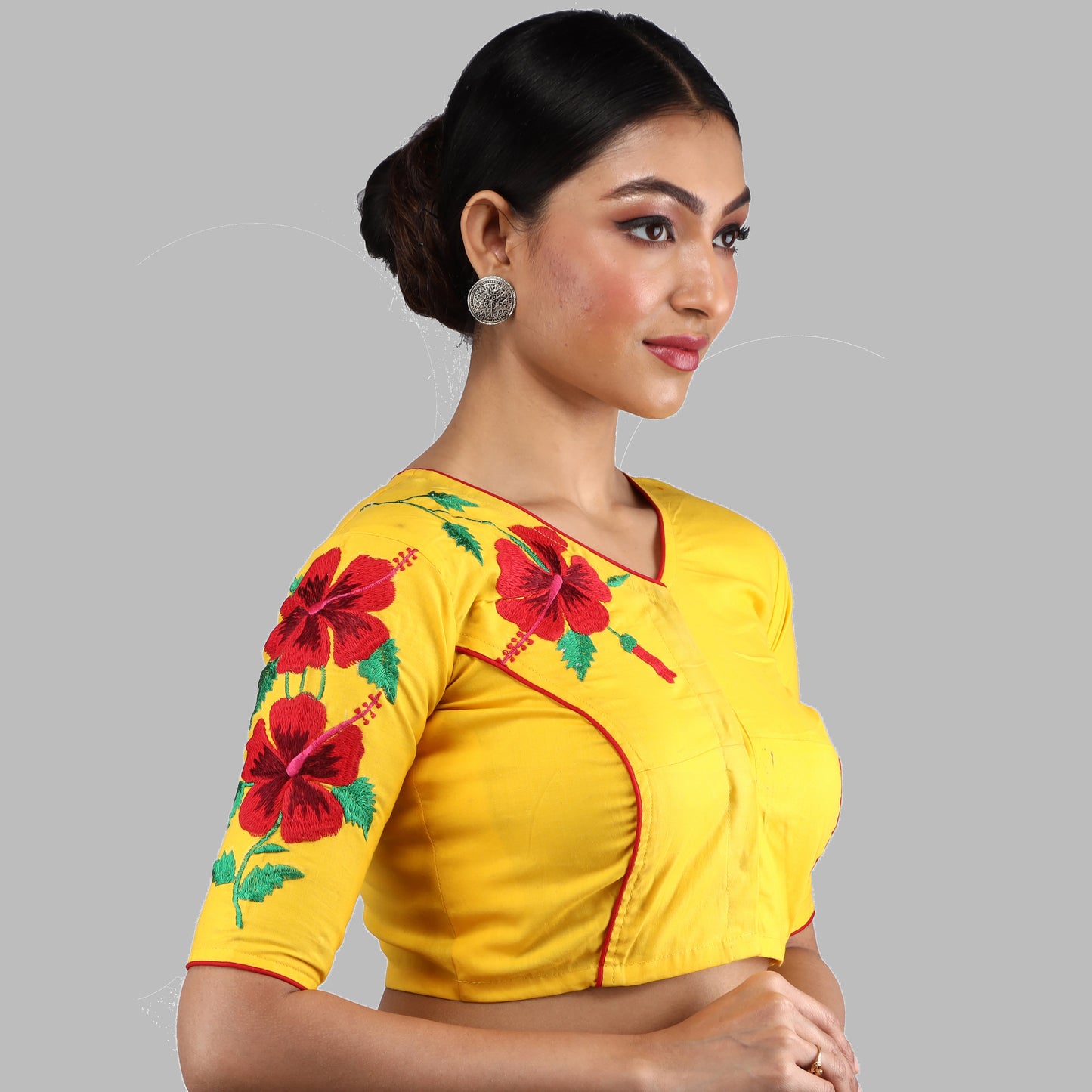 EMBROIDERY DESIGN COTTON BLOUSES FOR WOMEN