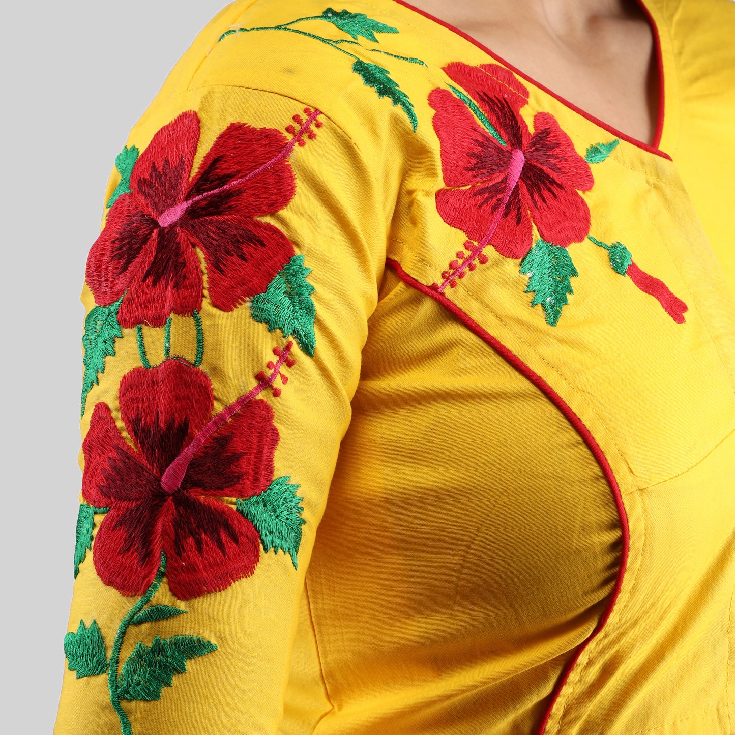 EMBROIDERY DESIGN COTTON BLOUSES FOR WOMEN