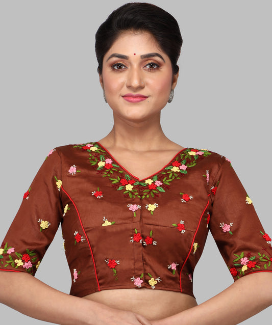 HAND EMBROIDERY DESIGN WORK, MALAI COTTON BLOUSES