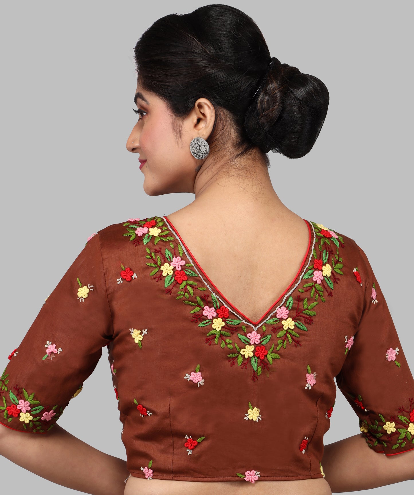 HAND EMBROIDERY DESIGN WORK, MALAI COTTON BLOUSES